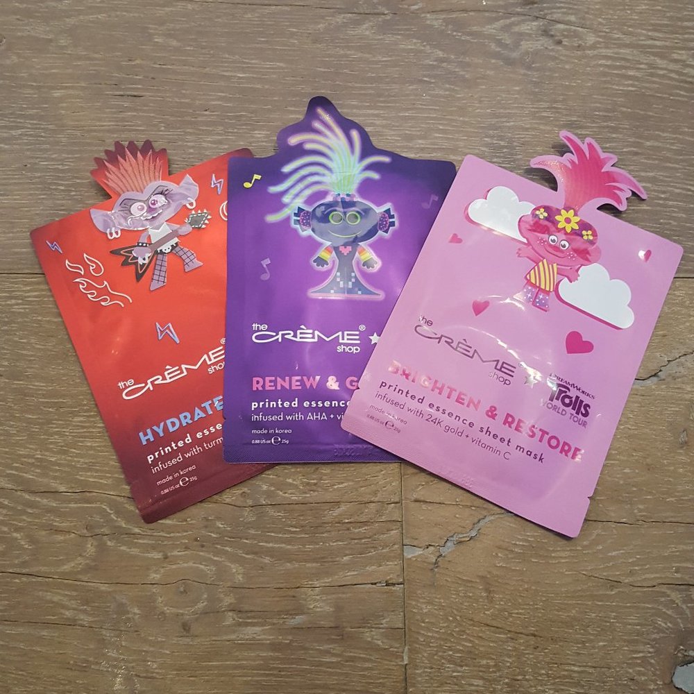 THE CREME SHOP x TROLLS WORLD TOUR Face Mask Sheet 3 PC Set
